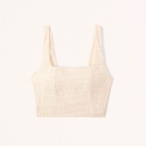 Tweed top from Abercrombie & Fitch in cream